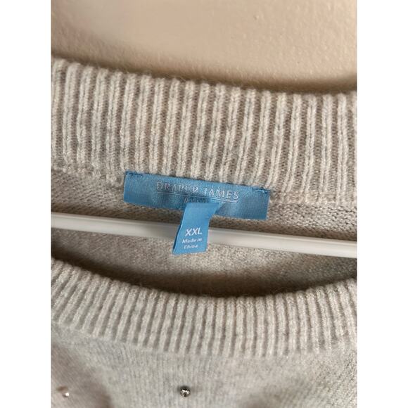 Women's Draper James XXL All Over Embellished Sweater Gray - Picture 6 of 9